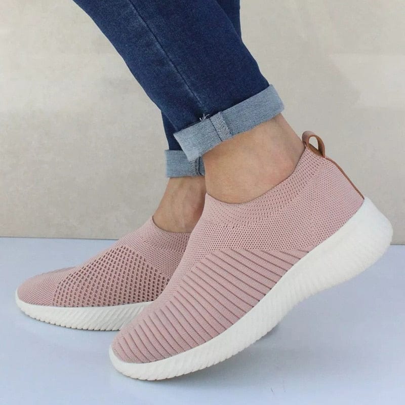 EleganceStride™: Women's Breathable Knit Slip-On Sneakers