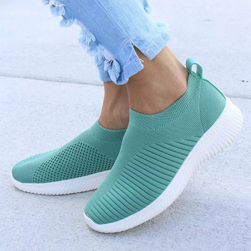 EleganceStride™: Women's Breathable Knit Slip-On Sneakers