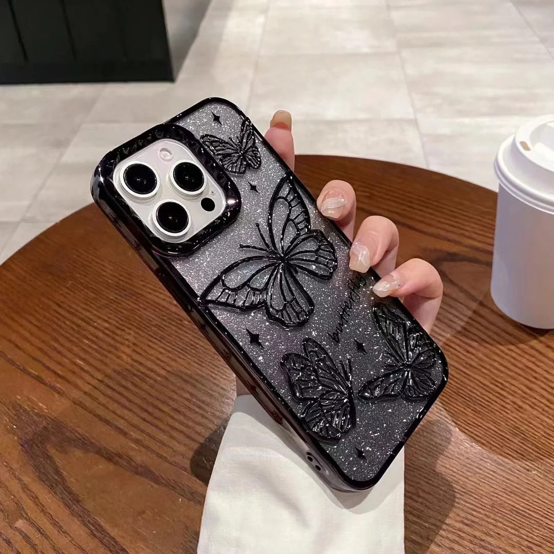 Glitter Butterfly Quicksand Phone Case