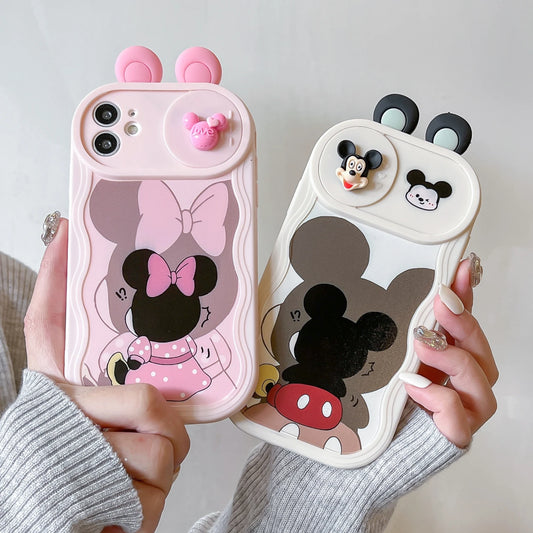 3D Cartoon Ears Sliding Camera Phone Case