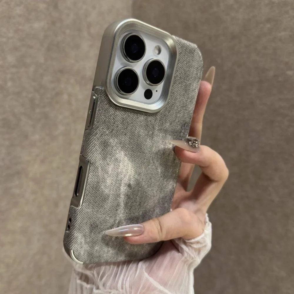 Retro Vintage Cowboy Jeans Fabric Phone Case