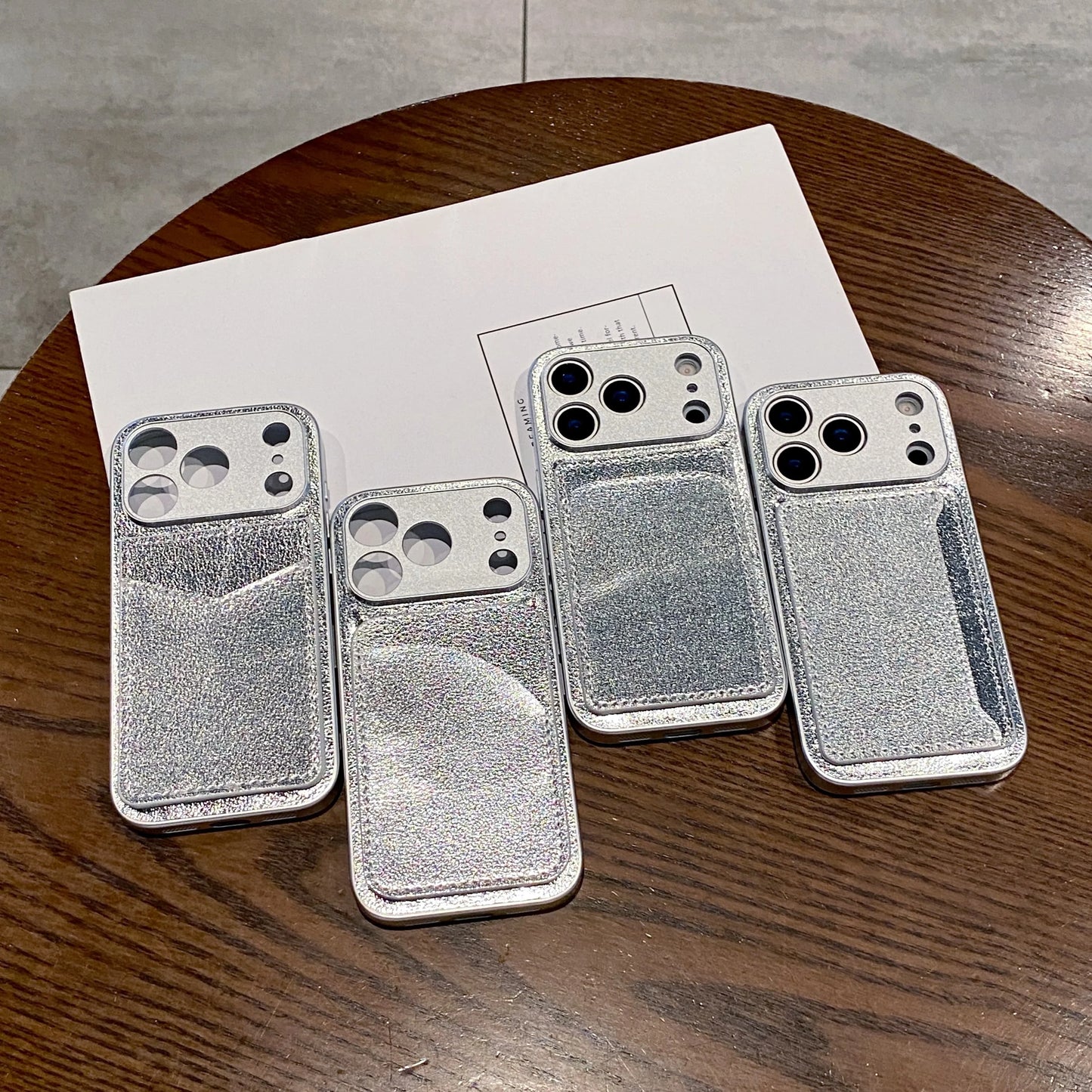 Litchi Leather Card Holder Phone Case