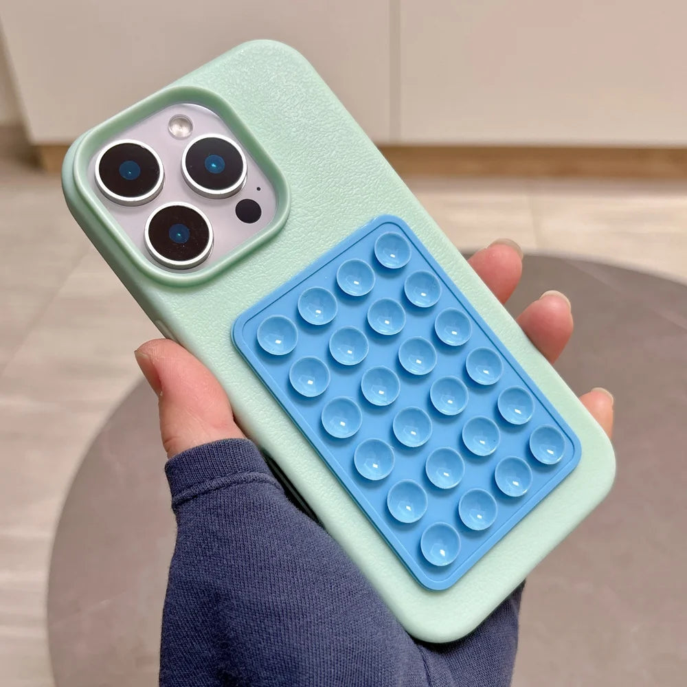 Suction Cup Stand Litchi Pattern Phone Case