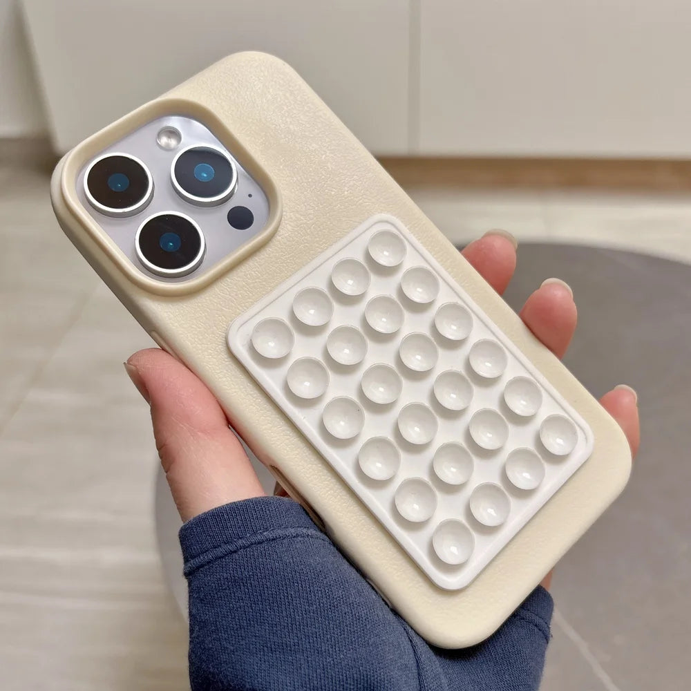 Suction Cup Stand Litchi Pattern Phone Case