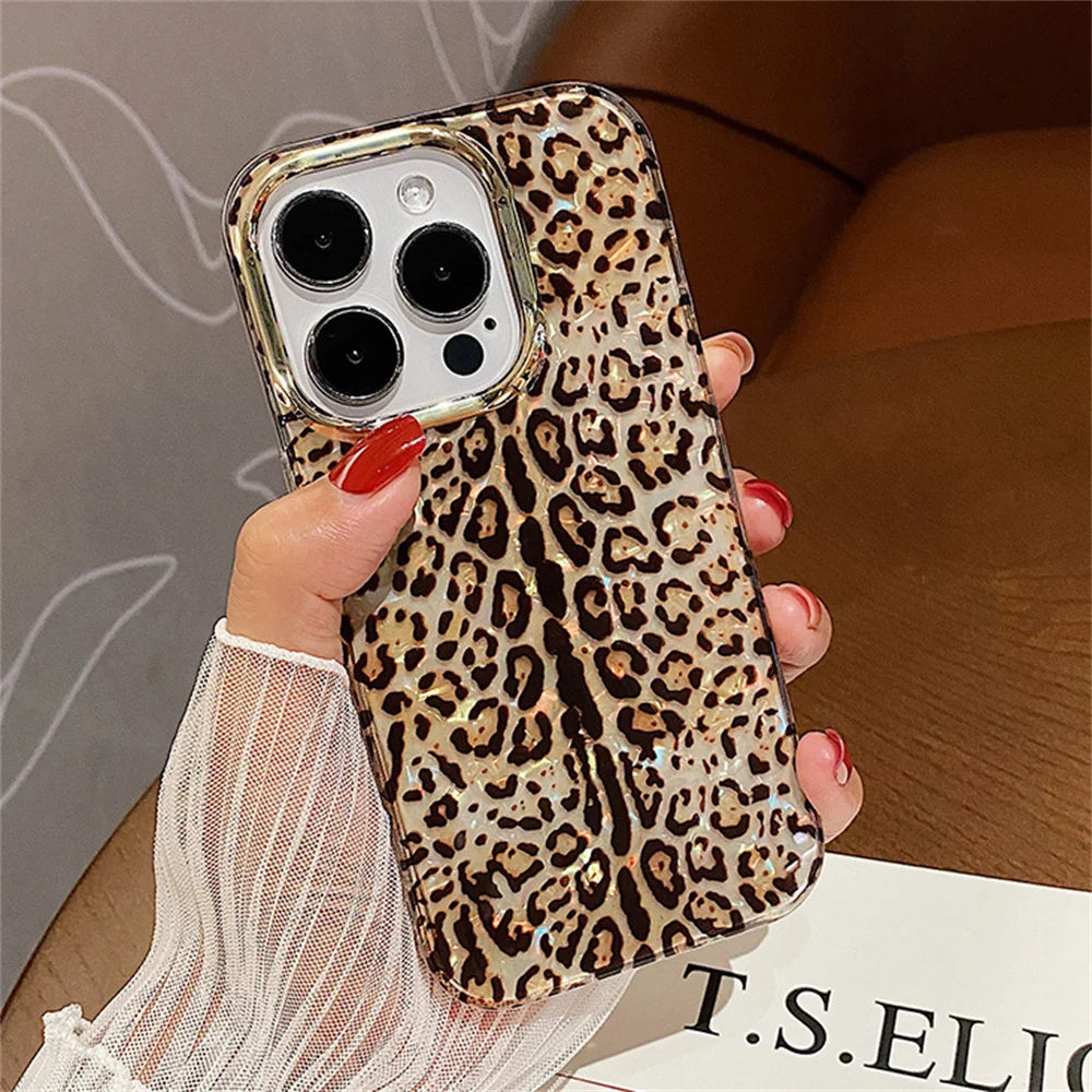 Leopard Aurora Shell Pattern Phone Case