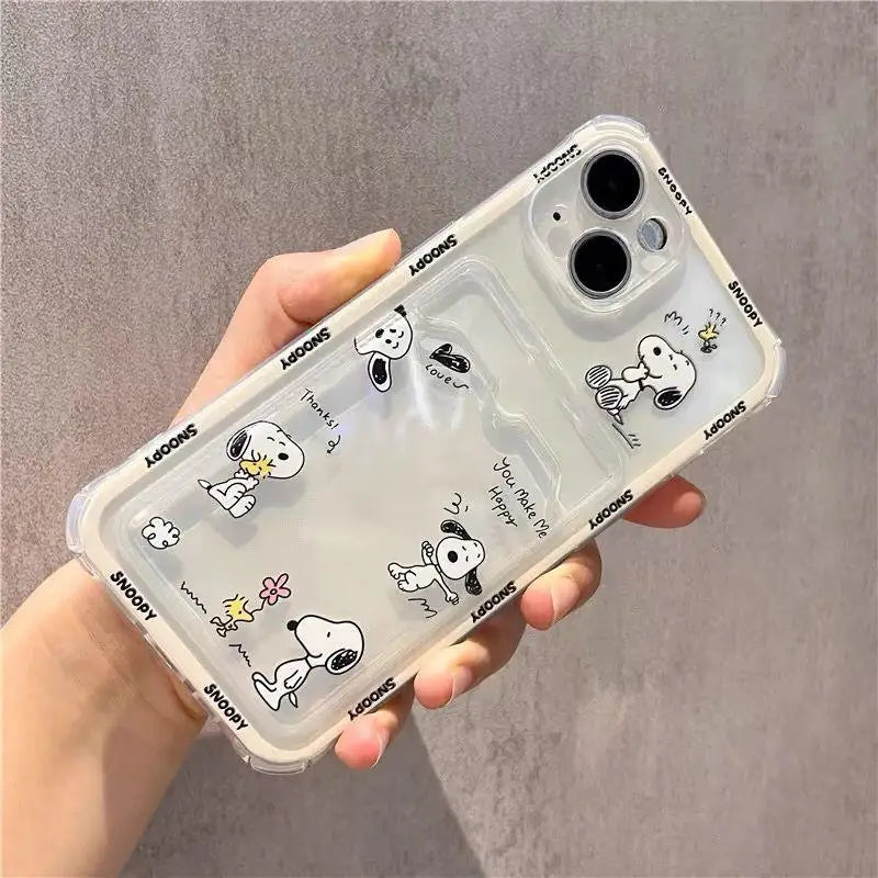 Cute Snoopy Card Holder Phone Case