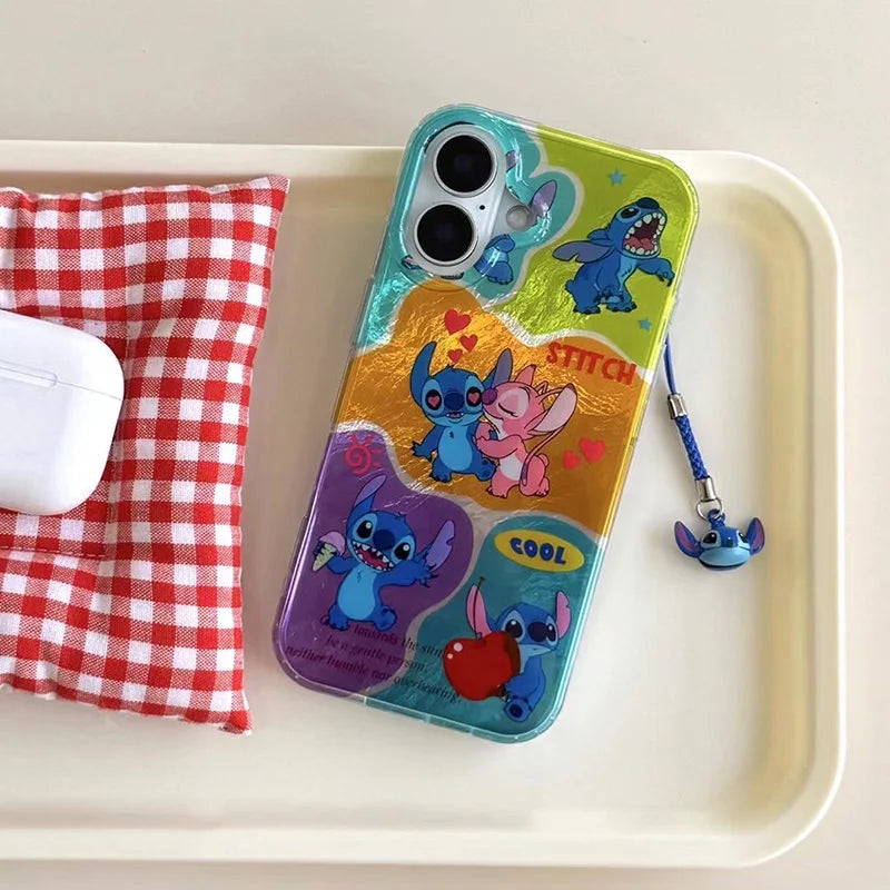 Sparkle Stitch Bell Phone Case with Pendant