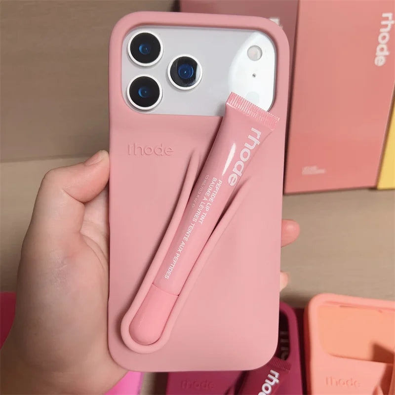 Rhode Phone Case Lip case Minimalist Solid Color Rhode Soft Silicone Phone Case