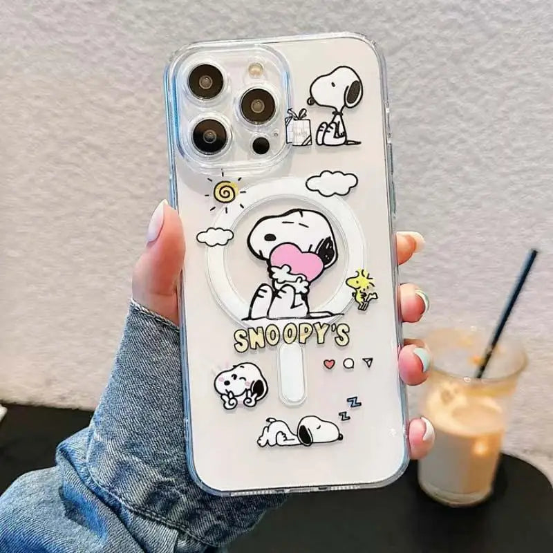 Snoopy Magnetic Transparent Phone Case