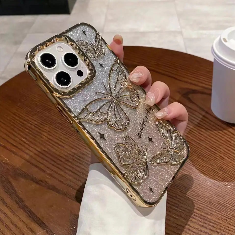 Glitter Butterfly Quicksand Phone Case