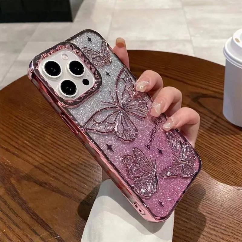 Glitter Butterfly Quicksand Phone Case