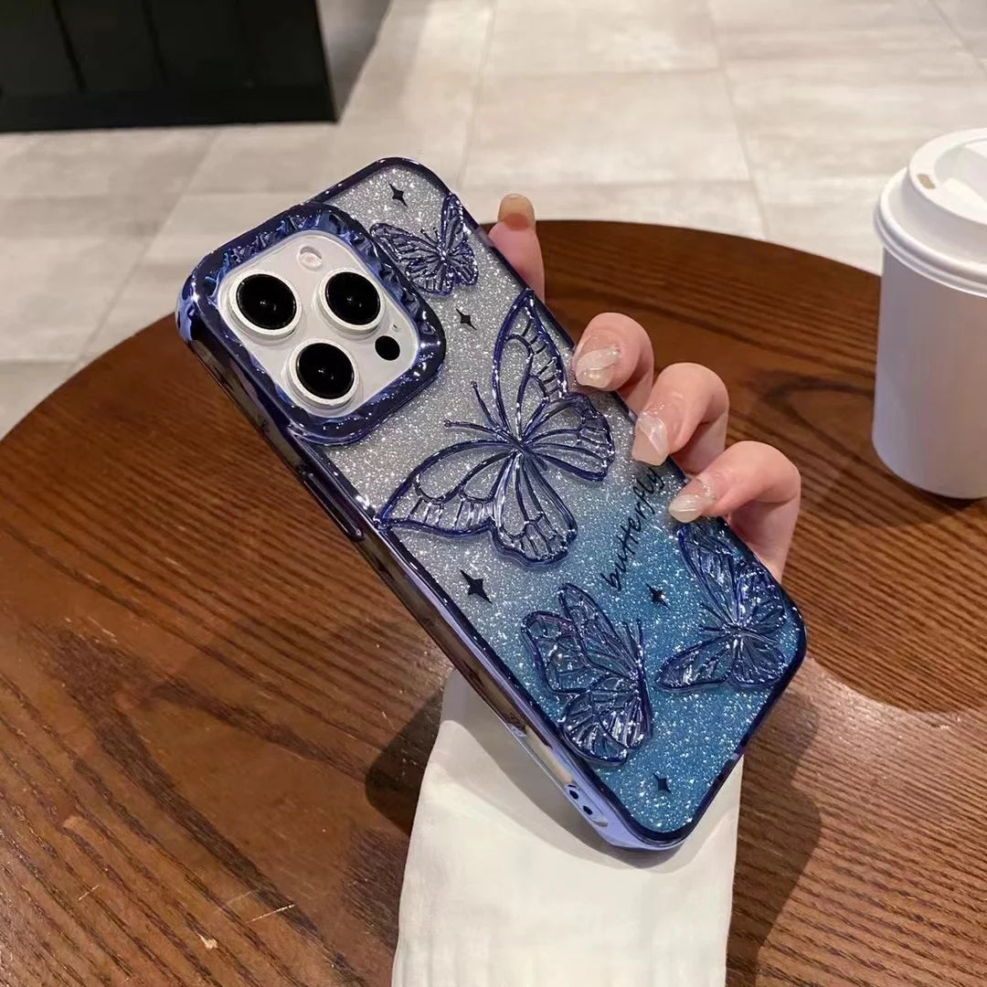 Glitter Butterfly Quicksand Phone Case