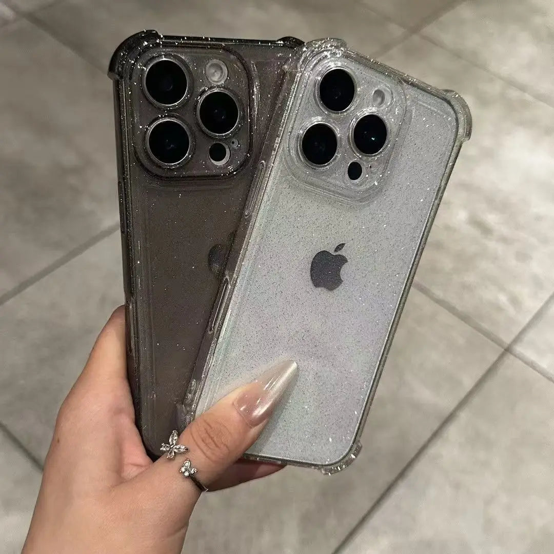 Glitter Clear Silicone Case For iPhone