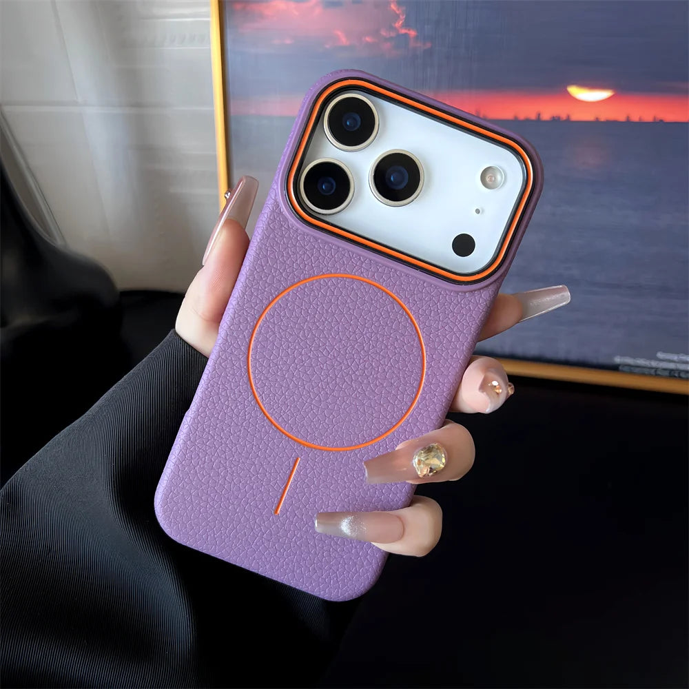 Frosted Lichee Pattern Magnetic Phone Case