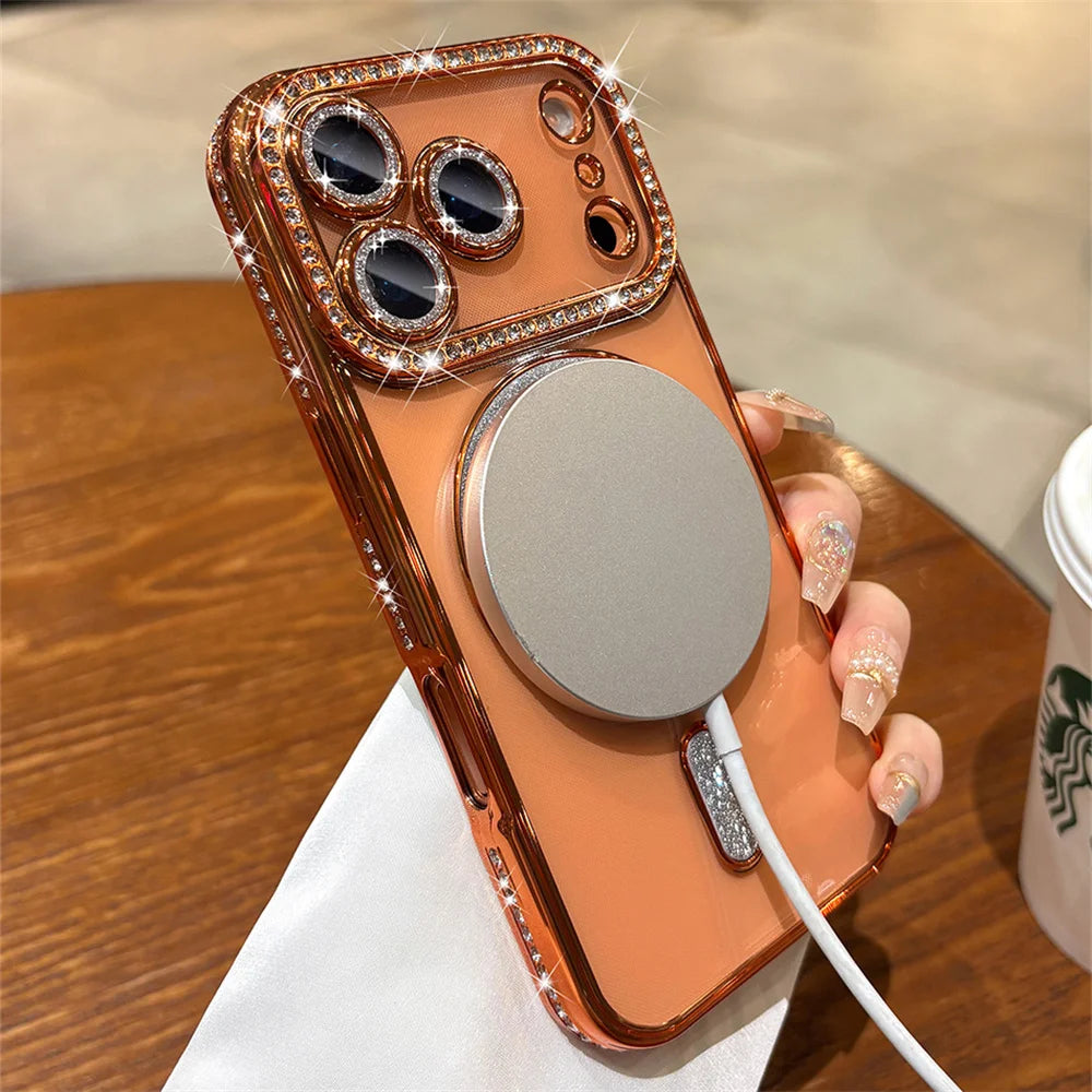 Glitter Rhinestone Magnetic Phone Case