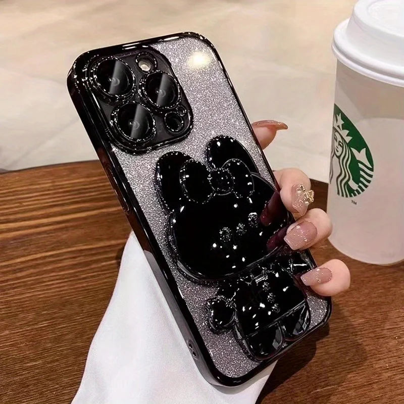 Glitter Rabbit Mirror iPhone Case