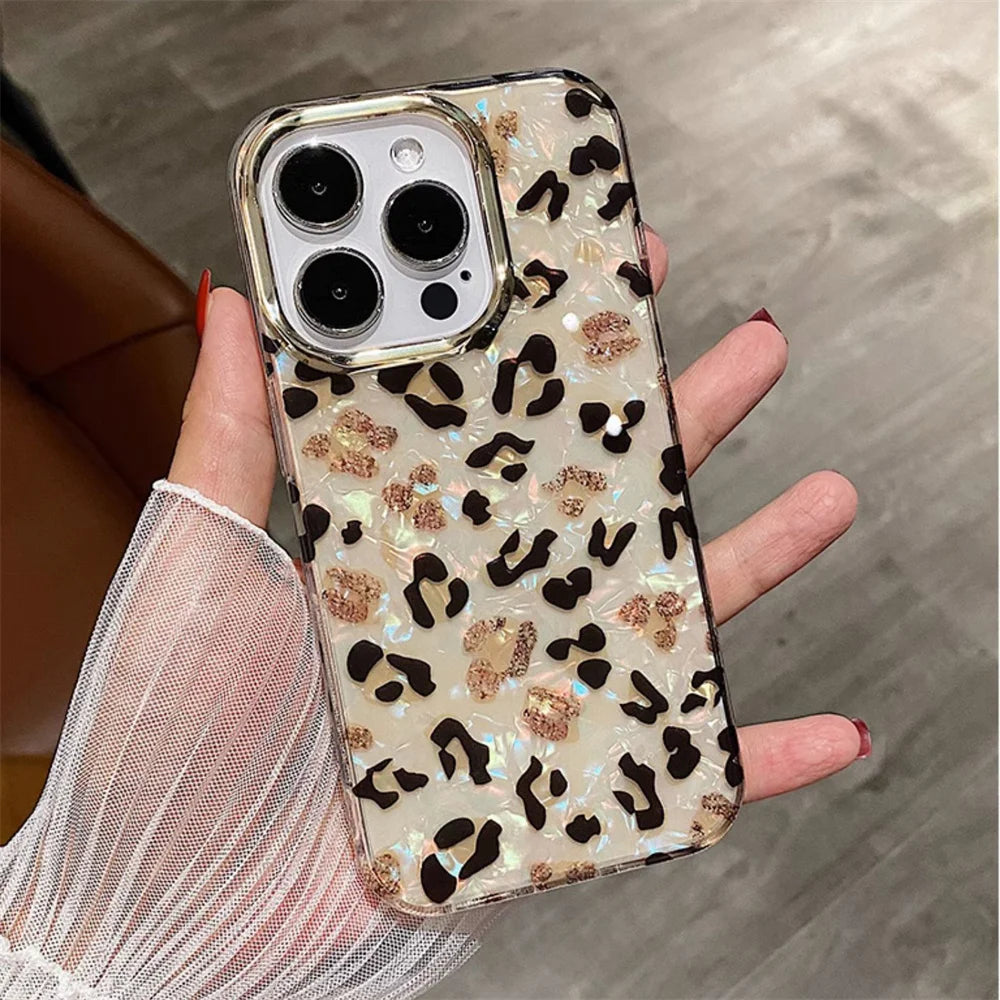 Leopard Aurora Shell Pattern Phone Case