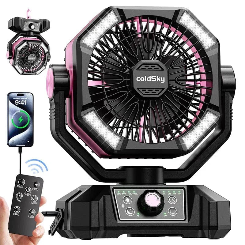 ColdSky™ 20000mAh PowerFan — Stay Cool & Bright Anywhere, Anytime!