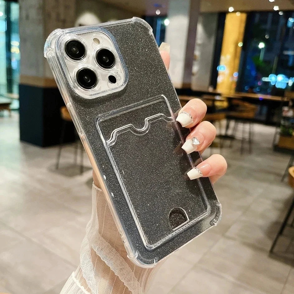 Glitter Card Holder Wallet Phone Case