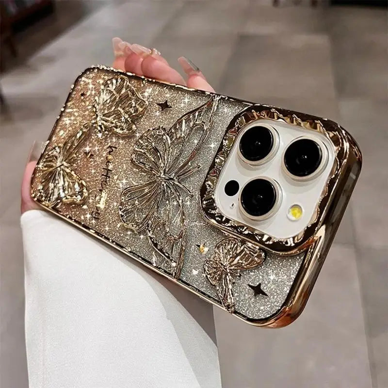 Glitter Butterfly Quicksand Phone Case