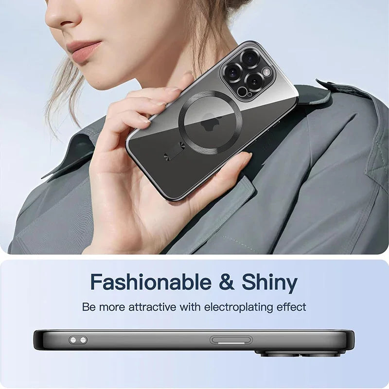 Magnetic Clear Plating Phone Case