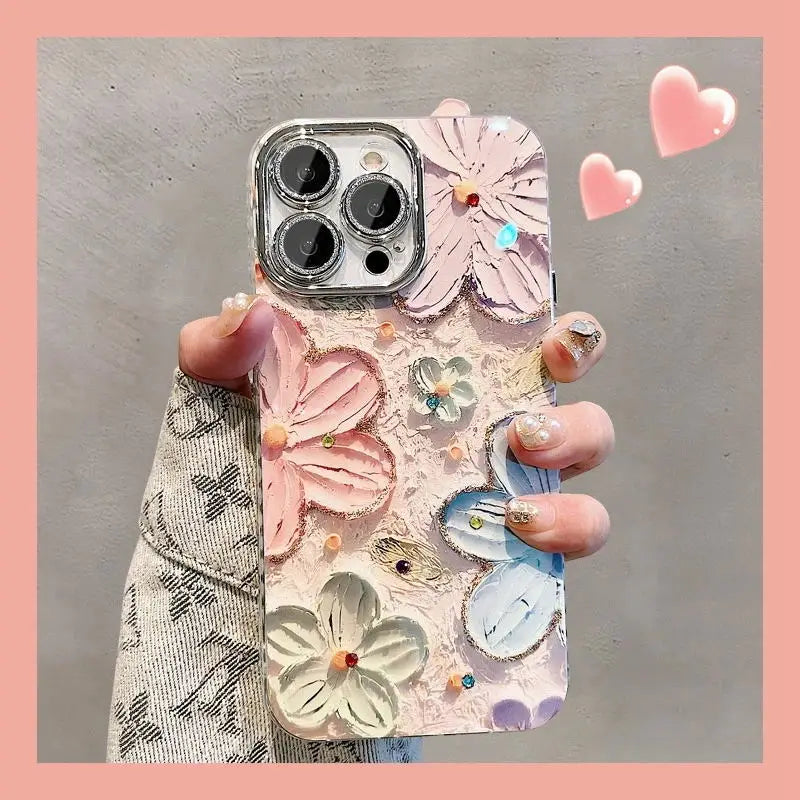 Flowers Glitter Phone Case