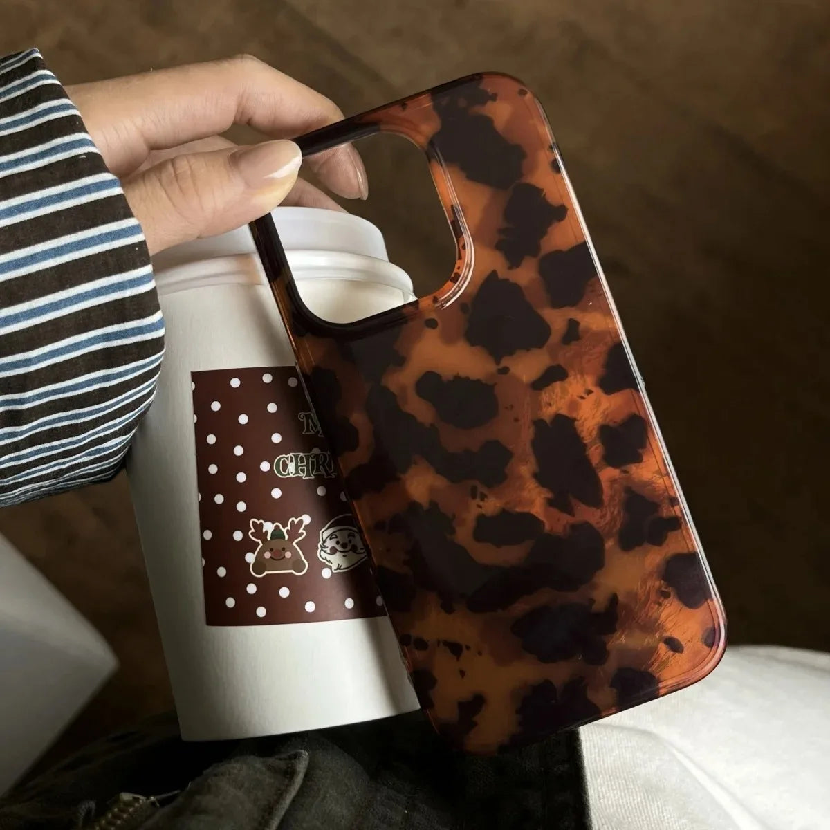 Retro Amber Leopard Print Phone Case