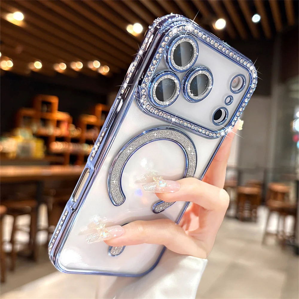 Glitter Rhinestone Magnetic Phone Case
