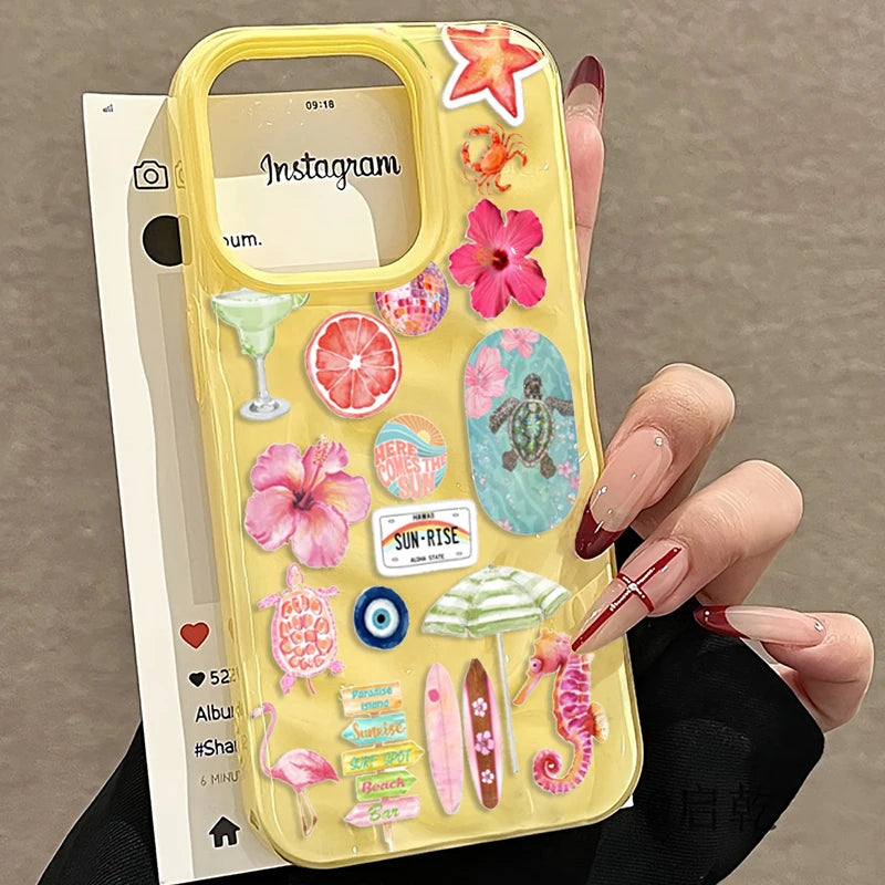 Ocean Flower Turtle Phone Case