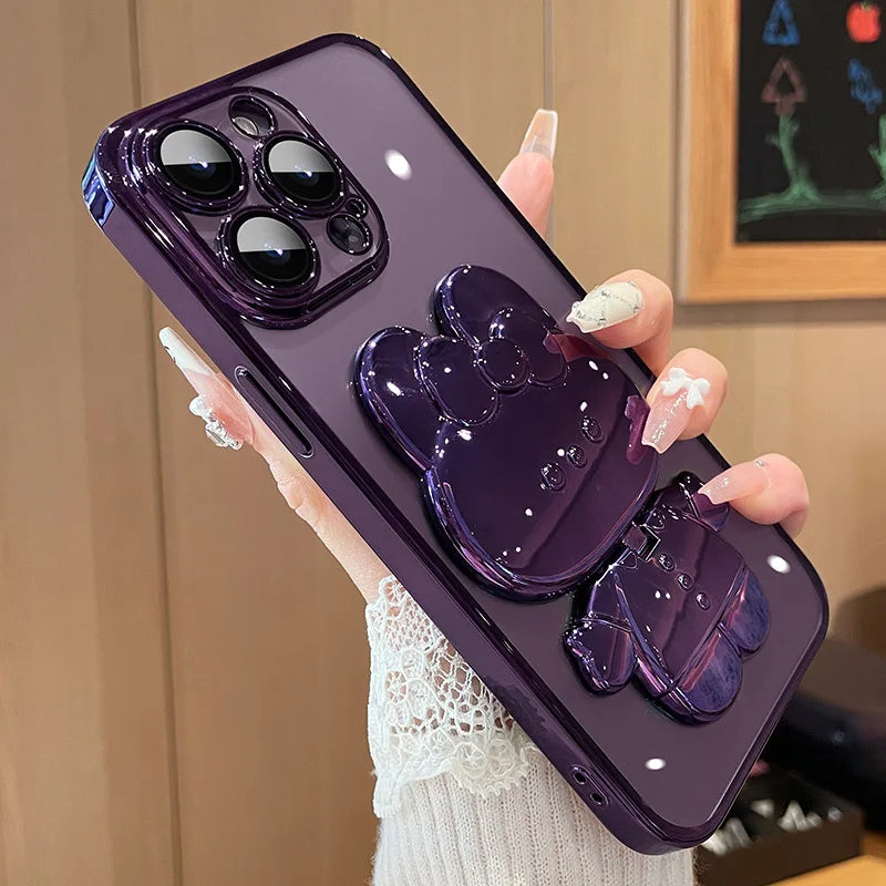 Glitter Rabbit Mirror iPhone Case