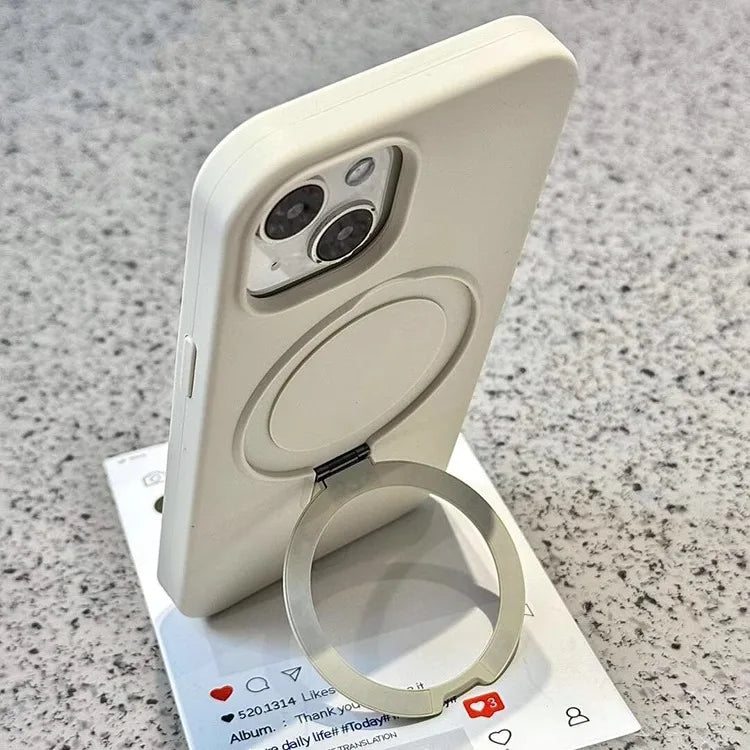 Liquid Silicone Magnetic Ring Holder Phone Case