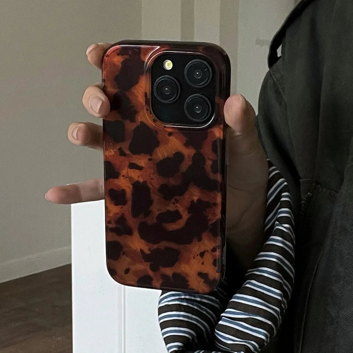 Retro Amber Leopard Print Phone Case