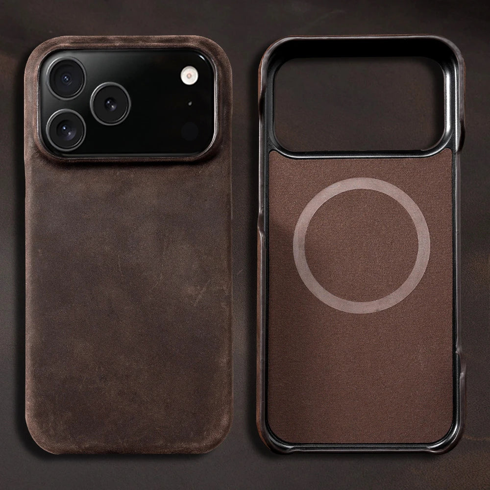 Genuine Leather Magnetic Case for iPhone