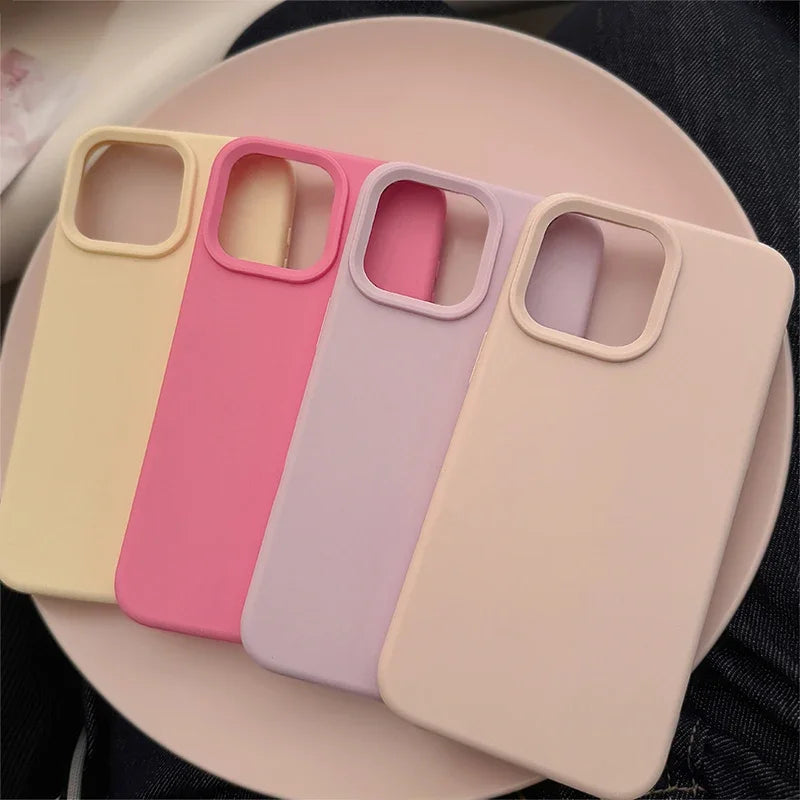 Solid Color Silicone Case For iPhone