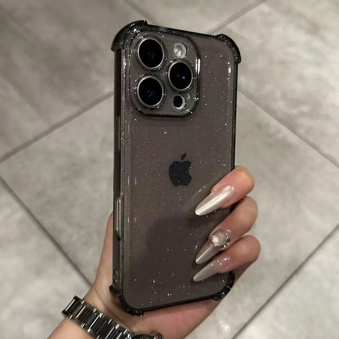 Glitter Clear Silicone Case For iPhone