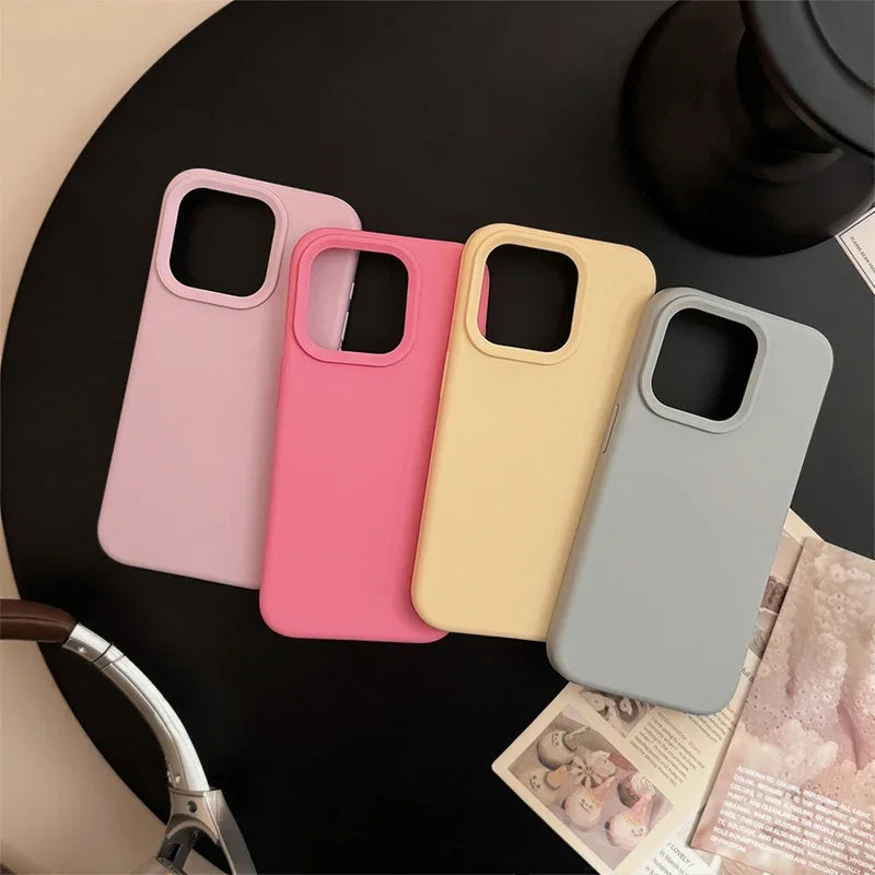 Solid Color Silicone Case For iPhone