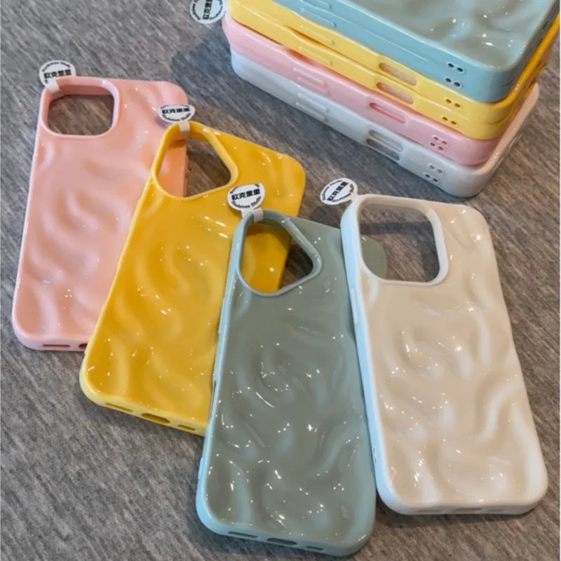 3D Wrinkled Texture Silicone Phone Case