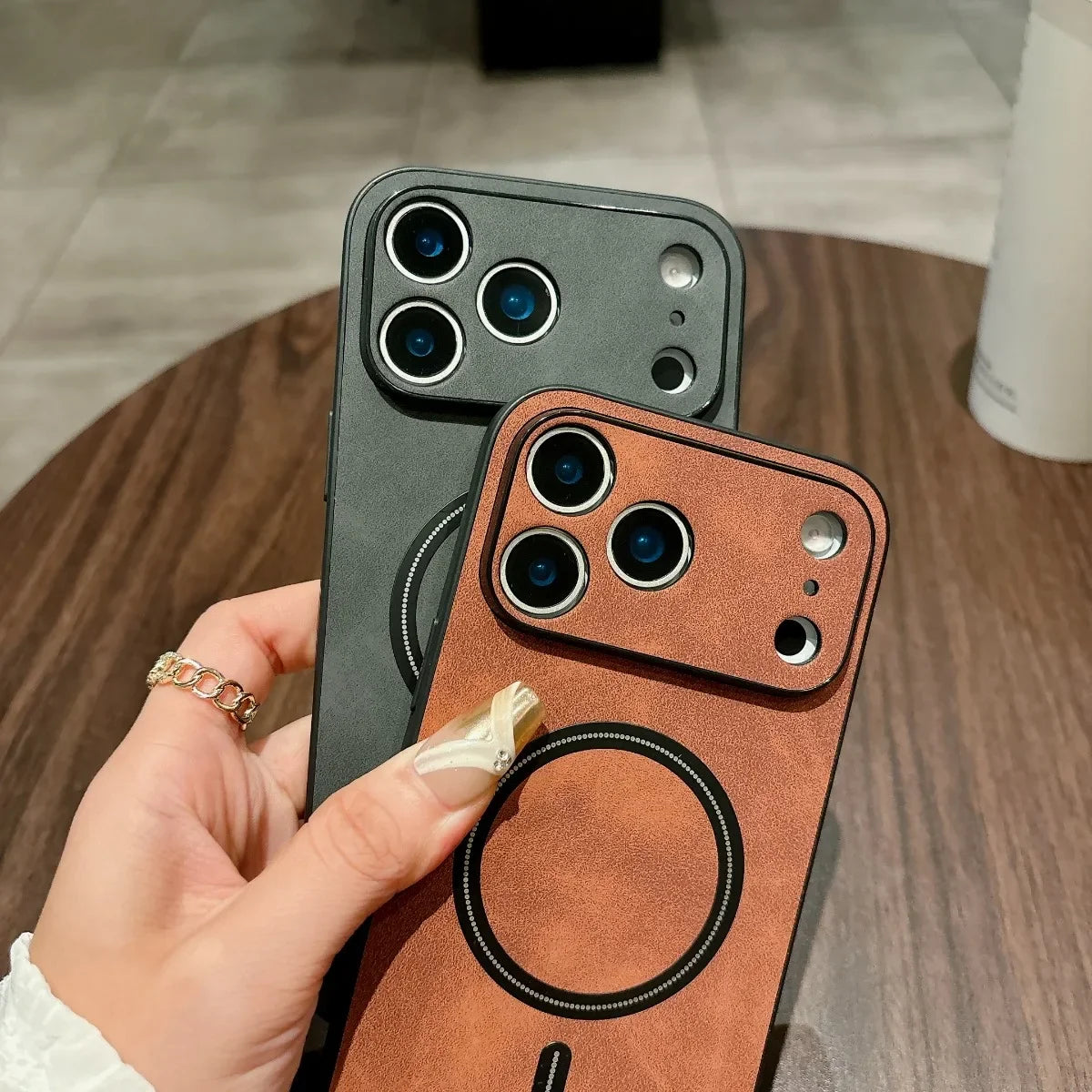 Magnetic Leather Case