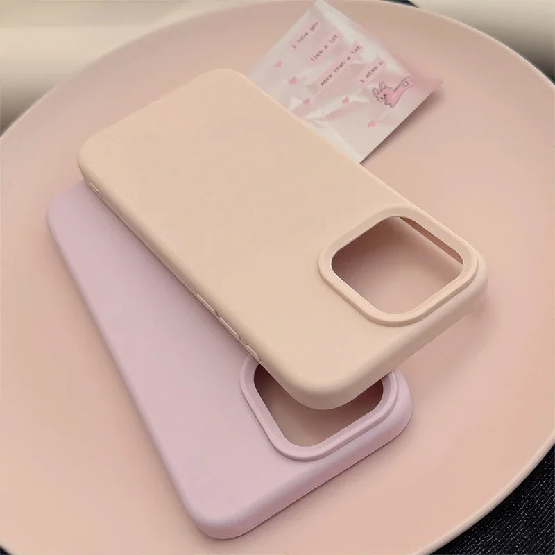 Solid Color Silicone Case For iPhone