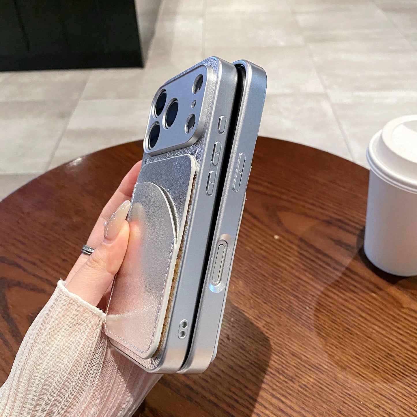 Litchi Leather Card Holder Phone Case
