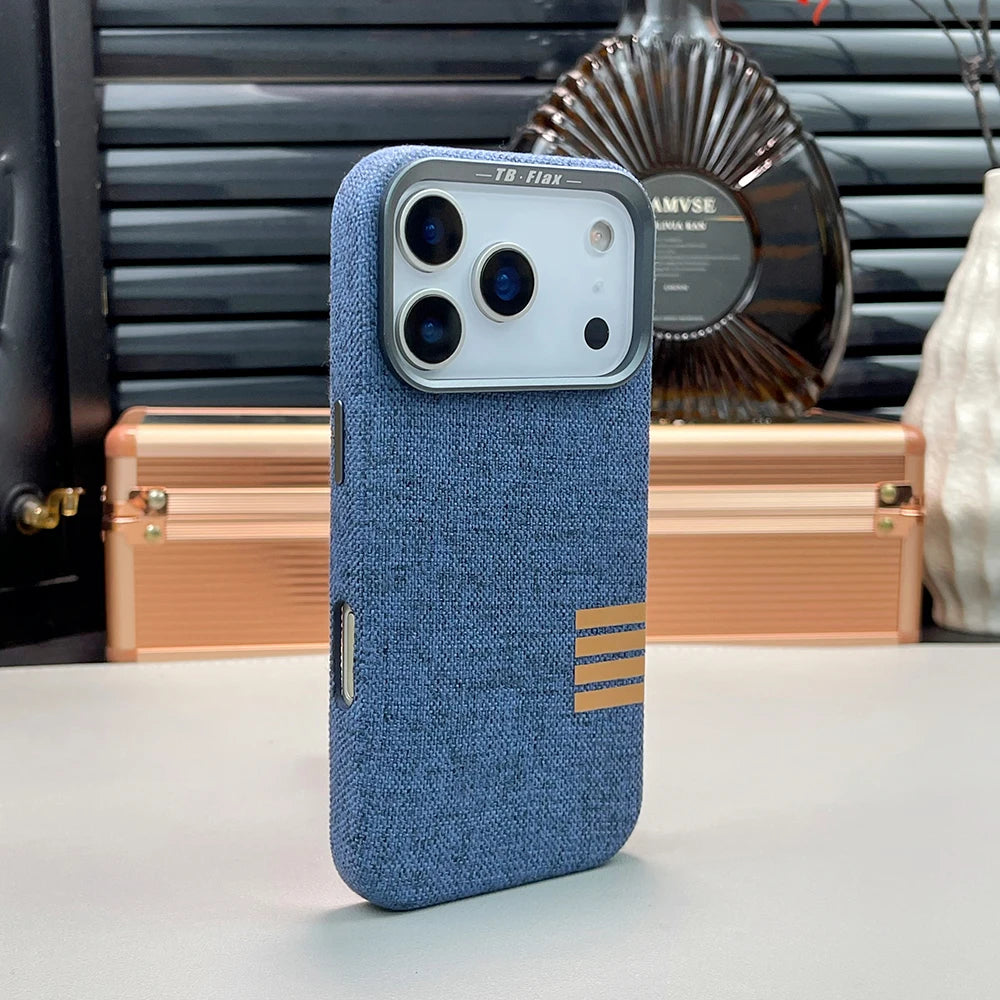 Retro Linen Fabric Magnetic Phone Case