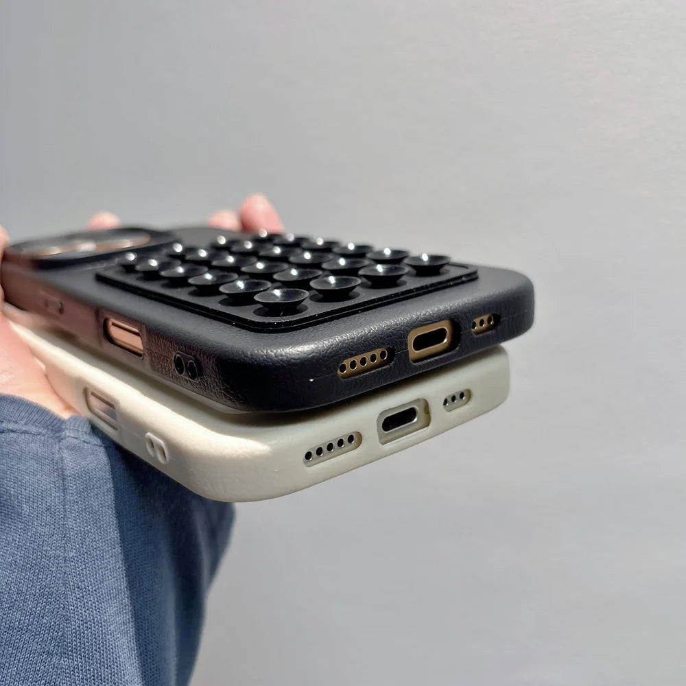 Suction Cup Stand Litchi Pattern Phone Case