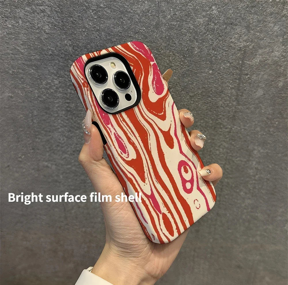 Wave Pattern Double-Layer Phone Case For iPhone