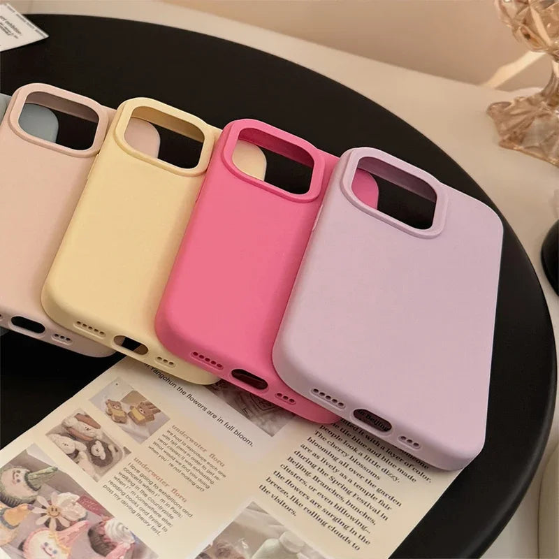 Solid Color Silicone Case For iPhone