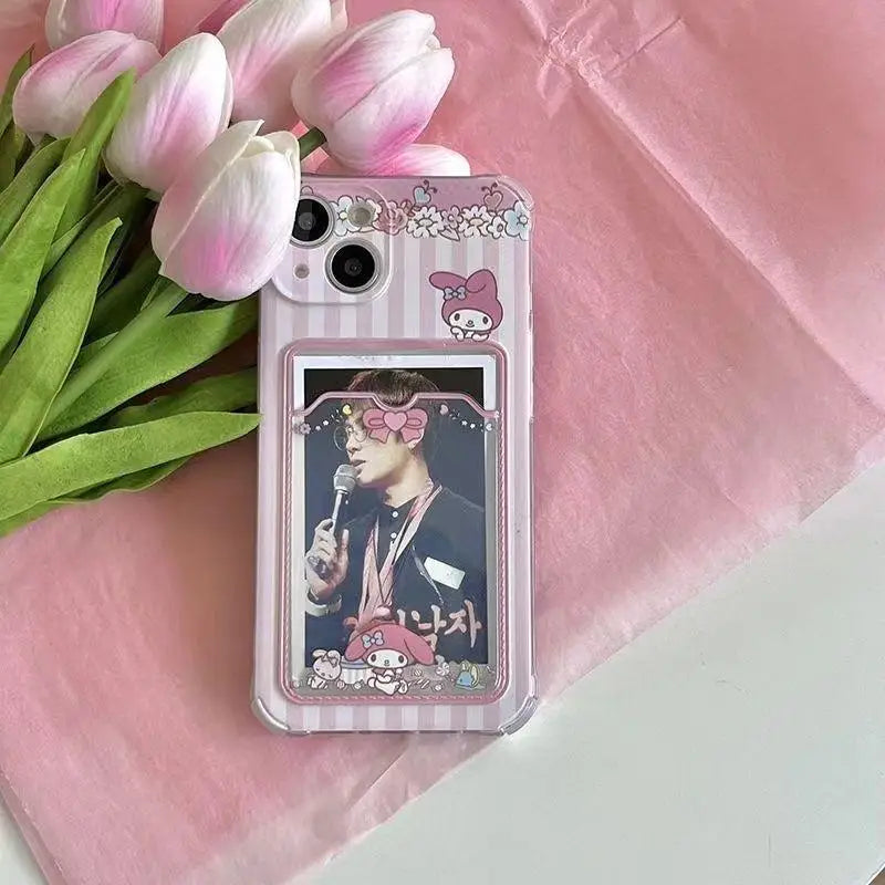 Kuromi Melody Card Holder Silicone Phone Case