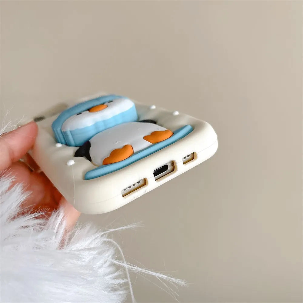 3D Cartoon Penguin Phone Case