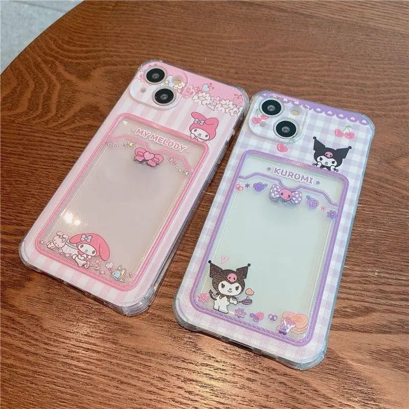 Kuromi Melody Card Holder Silicone Phone Case