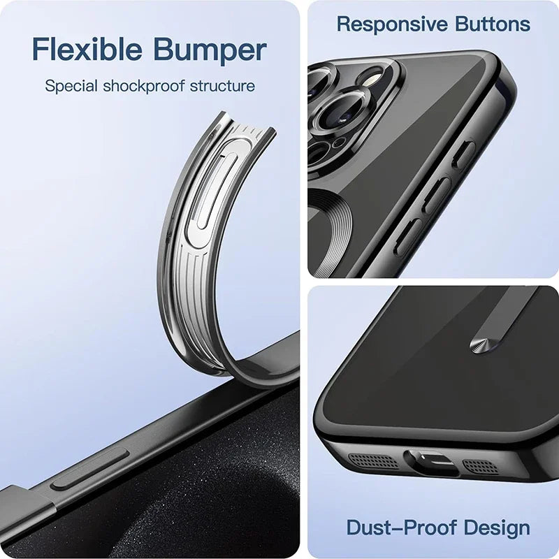 Magnetic Clear Plating Phone Case