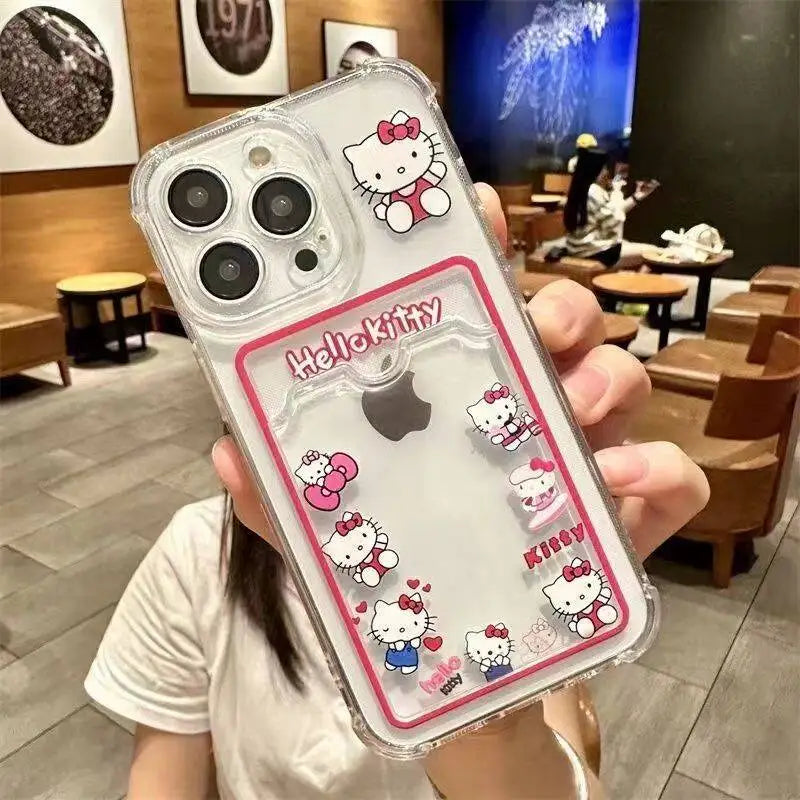 Kuromi Melody Card Holder Silicone Phone Case