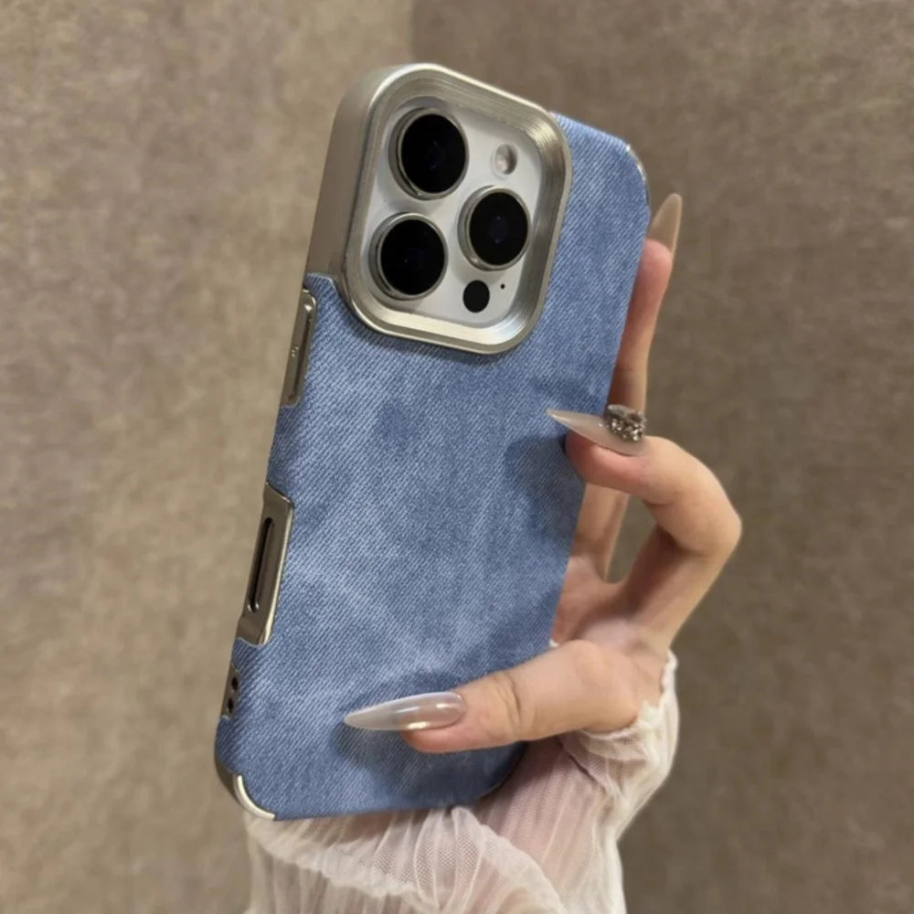 Retro Vintage Cowboy Jeans Fabric Phone Case